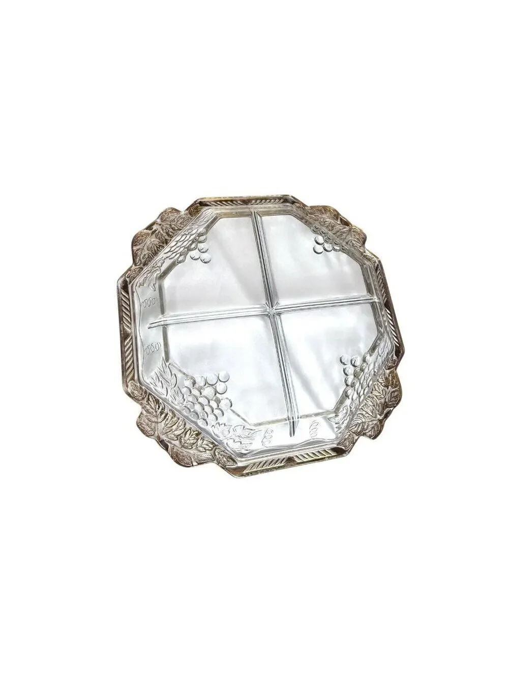 Vintage Jeannette Glass Grape Relish Tray